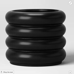 Black Ceramic Bubble Planter Large 7.76" wide by Room Essentials NWT